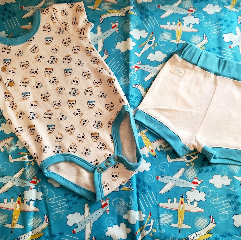 Onesie bodysuit with matching Panda short